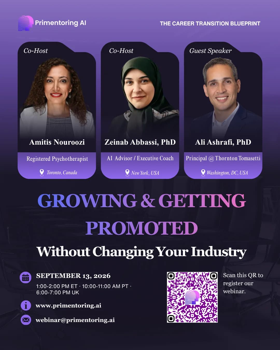 Growing and Getting Promoted webinar poster